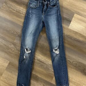 Vervet Classic Blue Distressed Women's Skinny Jeans